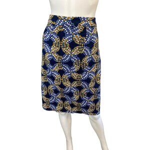 BODEN WOMEN'S MARTHA BLUE/YELLOW  PENCIL SKIRT SZ 10